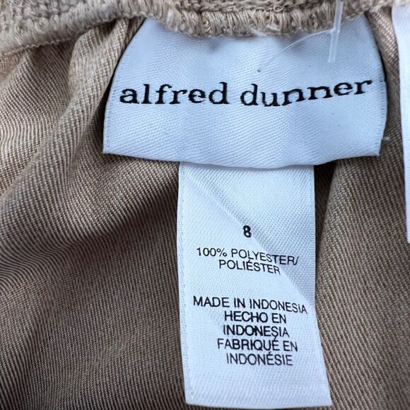 Alfred Dunner Womens Elastic Waist Pull On Cropped Straight Leg Pants Tan 8 - Picture 8 of 9